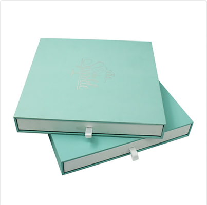 Drawer Gift Package Paper Box Light Blue Color Printed Cardboard Boxes