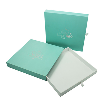 Drawer Gift Package Paper Box Light Blue Color Printed Cardboard Boxes