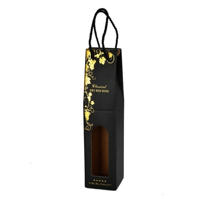 Colorful Wine Bottle Gift Bag Custom Bottle Packaging Bag Golden Foil Printing