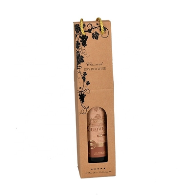 Colorful Wine Bottle Gift Bag Custom Bottle Packaging Bag Golden Foil Printing