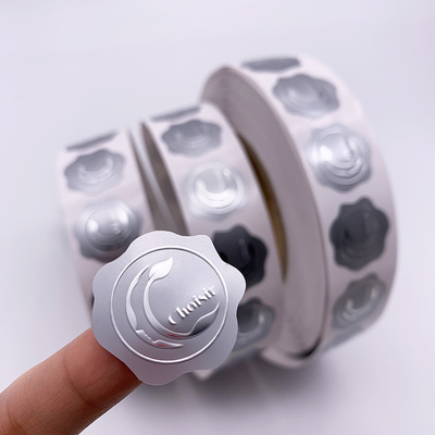Roll Adhesive Sticker Emboss Gold Foil Silver Foil Security Seal Sticker