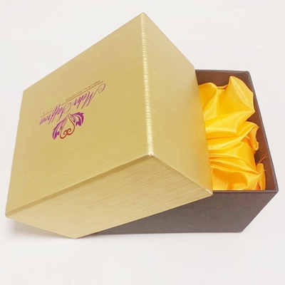 Lid And Base Jewelry Paper Box Gold Color Kraft Paper Jewelry Gift Boxes