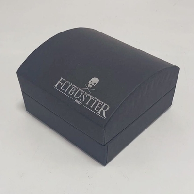 Book Style Jewelry Paper Box Black Color Cardboard Jewellery Packaging