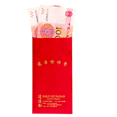 150gsm New Year Ang Bao Red Envelope Red Card Hot Stamping For Chinese