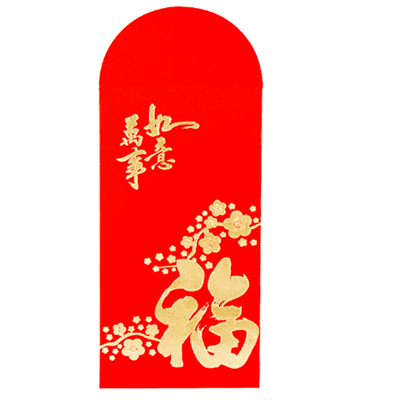 OEM Chinese Ang Bao Red Envelope Light Gold Hot Stamping Red Color Ang