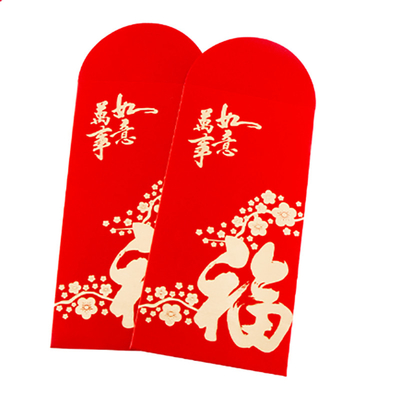 OEM Chinese Ang Bao Red Envelope Light Gold Hot Stamping Red Color Ang