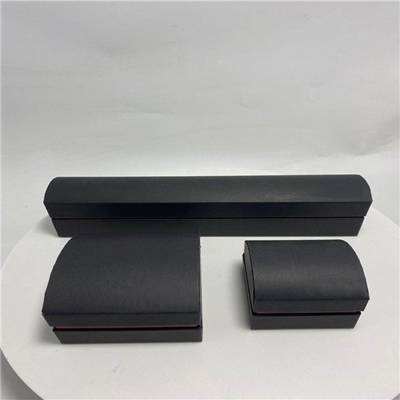 Black Paper Square Clamshell Jewelry Paper Box For Jewelry Storage