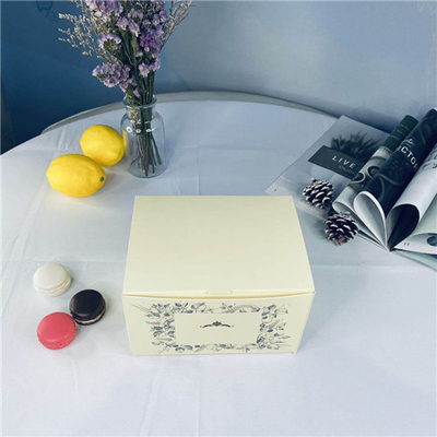 Light Yellow Delicate Small Cake Cardboard Boxes For Gifts