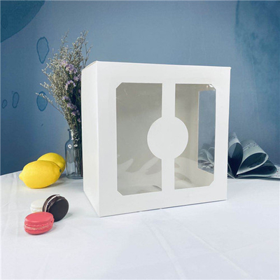 Square White Transparent PVC Window Cake Cardboard Box