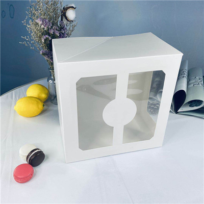 Square White Transparent PVC Window Cake Cardboard Box