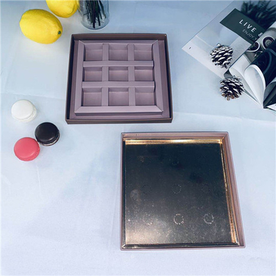 Luxury Square Brown Portable Dessert Packaging Boxes
