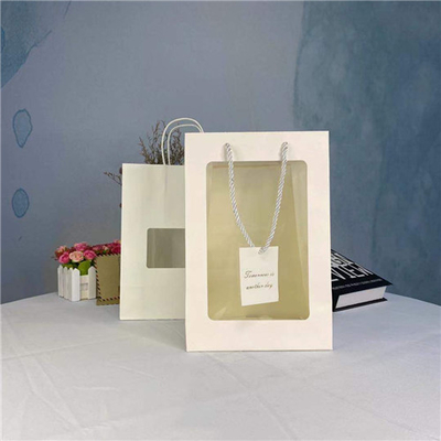 Christmas Paper Gift Bags With Clear PVC Window