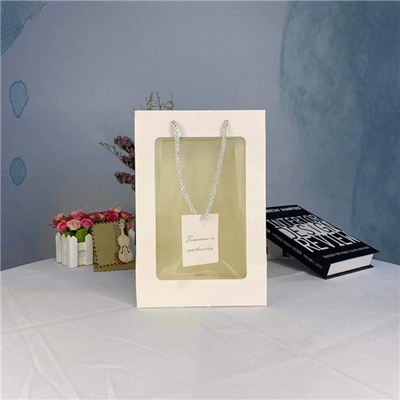 Christmas Paper Gift Bags With Clear PVC Window