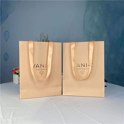 Pink Portable Window Custom Paper Shopping Bags