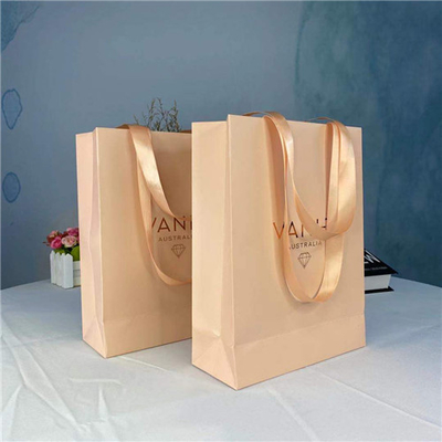 Pink Portable Window Custom Paper Shopping Bags
