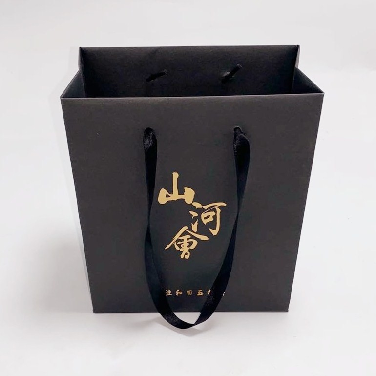Coffee / Gift Kraft Paper Bags Grocery Shopping With Gold Foil Stamp Logo