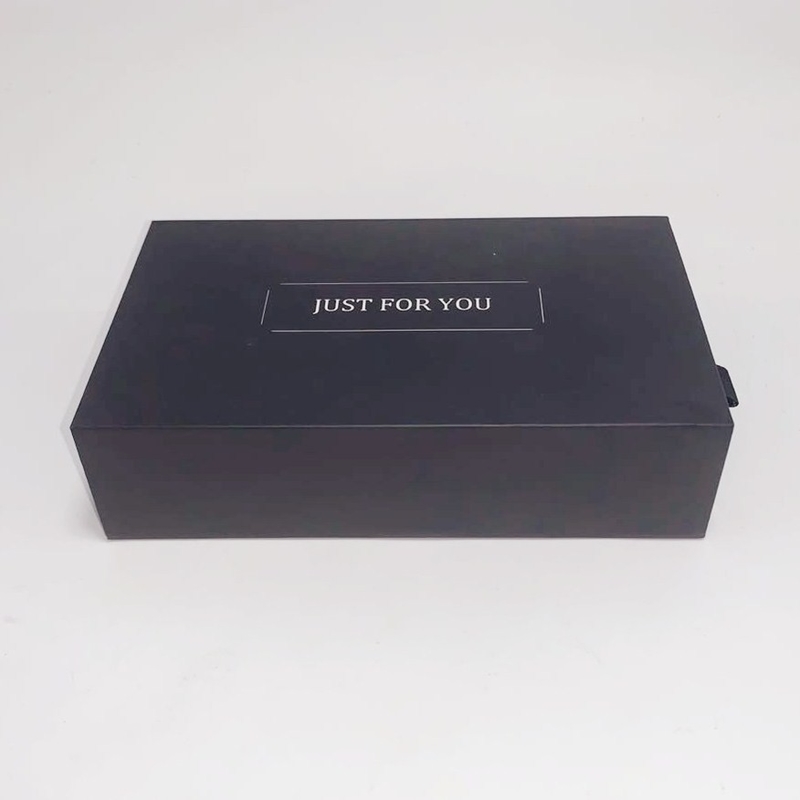 Paper Jewelry Gift Boxes Black Drawer Box Offest Printing 2mm Thickness