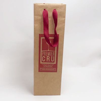 Хорошая цена Подарок бутылки красного вина бумажного мешка Крафт ручки ленты кладет толщину в мешки 0.30мм онлайн